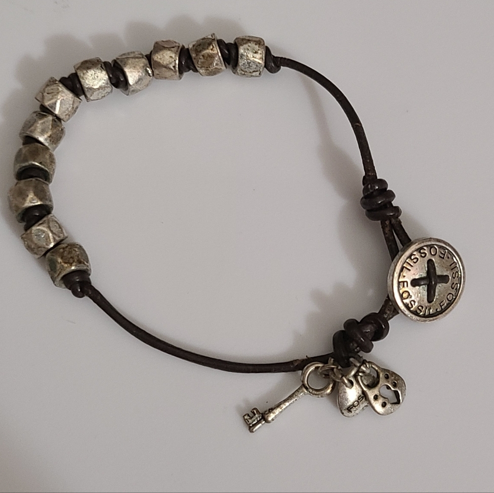Fossil Bracelet Vintage Silver Beaded